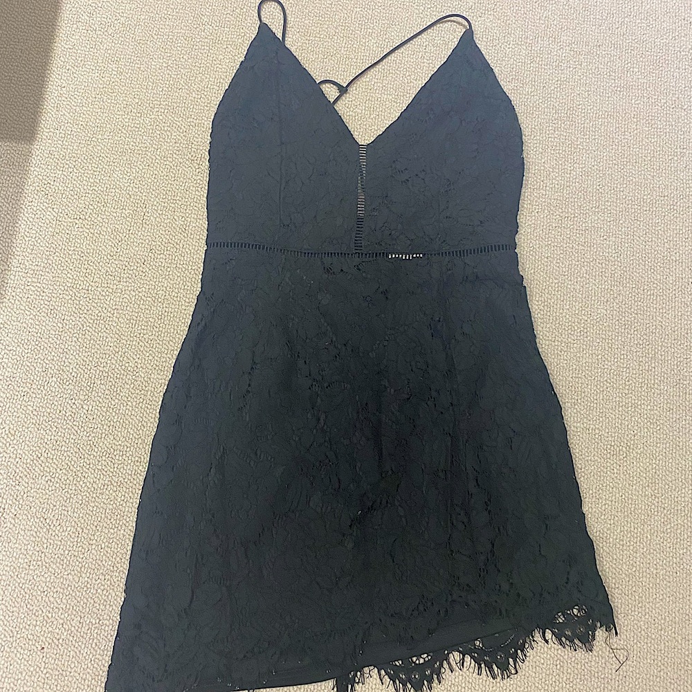 Nordstrom Storee Black Lace Mini Dress